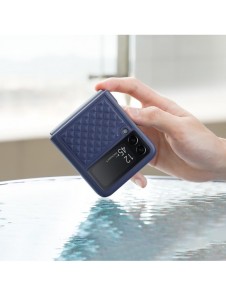 Dux Ducis Venice läderfodral till Samsung Galaxy Z Flip 3 Äkta läderfodral Svart