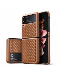 Dux Ducis Venice läderfodral till Samsung Galaxy Z Flip 3 Äkta läderfodral Brun