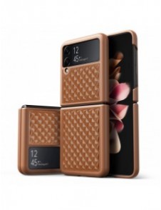 Dux Ducis Venice läderfodral till Samsung Galaxy Z Flip 3 Äkta läderfodral Brun