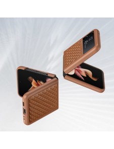 Dux Ducis Venice läderfodral till Samsung Galaxy Z Flip 3 Äkta läderfodral Brun