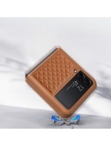 Dux Ducis Venice läderfodral till Samsung Galaxy Z Flip 3 Äkta läderfodral Brun