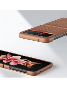 Dux Ducis Venice läderfodral till Samsung Galaxy Z Flip 3 Äkta läderfodral Brun