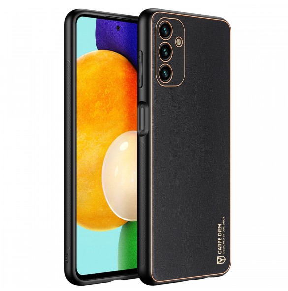 Dux Ducis Yolo elegant skal tillverkat av ekologiskt läder för Samsung Galaxy A13 5G svart
