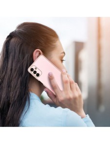 Dux Ducis Yolo elegant skal tillverkat av ekologiskt läder för Samsung Galaxy A13 5G rosa