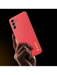 Dux Ducis Yolo elegant skal tillverkat av ekologiskt läder för Samsung Galaxy A13 5G röd
