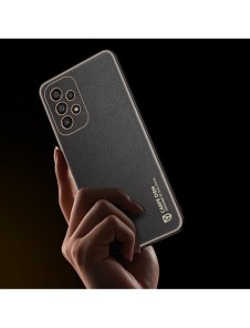 Dux Ducis Yolo elegant skal tillverkat av ekologiskt läder för Samsung Galaxy A33 5G svart