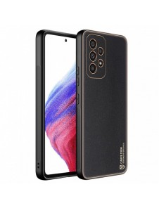 Dux Ducis Yolo elegant skal tillverkat av ekologiskt läder för Samsung Galaxy A53 5G svart