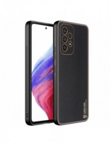 Dux Ducis Yolo elegant skal tillverkat av ekologiskt läder för Samsung Galaxy A53 5G svart