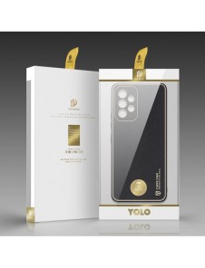 Dux Ducis Yolo elegant skal tillverkat av ekologiskt läder för Samsung Galaxy A53 5G svart