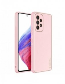 Dux Ducis Yolo elegant skal tillverkat av ekologiskt läder för Samsung Galaxy A53 5G rosa