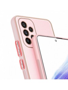 Dux Ducis Yolo elegant skal tillverkat av ekologiskt läder för Samsung Galaxy A53 5G rosa