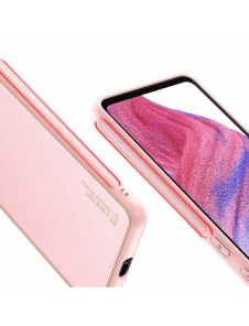 Dux Ducis Yolo elegant skal tillverkat av ekologiskt läder för Samsung Galaxy A53 5G rosa