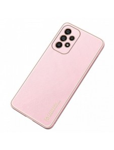 Dux Ducis Yolo elegant skal tillverkat av ekologiskt läder för Samsung Galaxy A53 5G rosa
