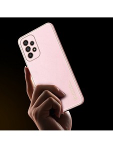 Dux Ducis Yolo elegant skal tillverkat av ekologiskt läder för Samsung Galaxy A53 5G rosa