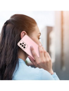 Dux Ducis Yolo elegant skal tillverkat av ekologiskt läder för Samsung Galaxy A53 5G rosa