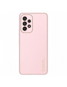 Dux Ducis Yolo elegant skal tillverkat av ekologiskt läder för Samsung Galaxy A53 5G rosa
