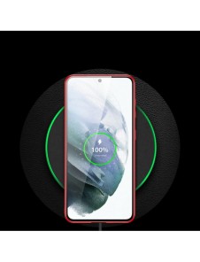 Dux Ducis Yolo elegant skal tillverkat av ekologiskt läder för Samsung Galaxy S21 FE röd