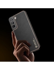 Dux Ducis Yolo elegant skal tillverkat av ekologiskt läder för Samsung Galaxy S22 + (S22 Plus) svart