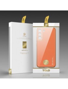 Dux Ducis Yolo elegant skal tillverkat av ekologiskt läder för Samsung Galaxy S22 + (S22 Plus) orange