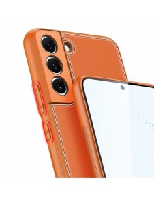 Dux Ducis Yolo elegant skal tillverkat av ekologiskt läder för Samsung Galaxy S22 + (S22 Plus) orange