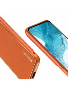 Dux Ducis Yolo elegant skal tillverkat av ekologiskt läder för Samsung Galaxy S22 + (S22 Plus) orange