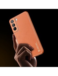 Dux Ducis Yolo elegant skal tillverkat av ekologiskt läder för Samsung Galaxy S22 + (S22 Plus) orange