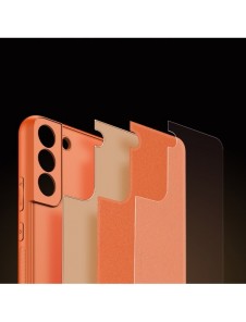 Dux Ducis Yolo elegant skal tillverkat av ekologiskt läder för Samsung Galaxy S22 + (S22 Plus) orange