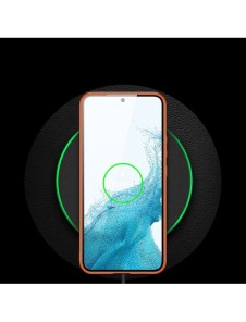 Dux Ducis Yolo elegant skal tillverkat av ekologiskt läder för Samsung Galaxy S22 + (S22 Plus) orange