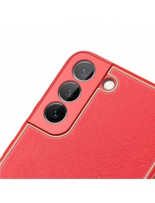 Dux Ducis Yolo elegant skal tillverkat av ekologiskt läder för Samsung Galaxy S22 + (S22 Plus) röd