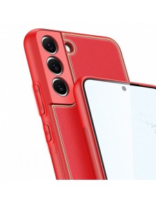 Dux Ducis Yolo elegant skal tillverkat av ekologiskt läder för Samsung Galaxy S22 + (S22 Plus) röd