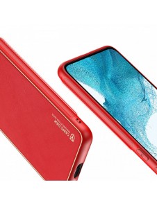 Dux Ducis Yolo elegant skal tillverkat av ekologiskt läder för Samsung Galaxy S22 + (S22 Plus) röd