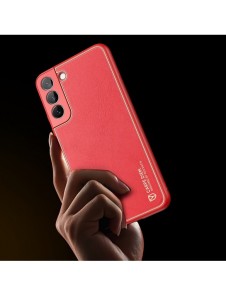 Dux Ducis Yolo elegant skal tillverkat av ekologiskt läder för Samsung Galaxy S22 + (S22 Plus) röd
