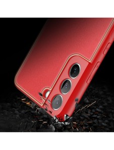 Dux Ducis Yolo elegant skal tillverkat av ekologiskt läder för Samsung Galaxy S22 + (S22 Plus) röd