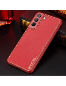 Dux Ducis Yolo elegant skal tillverkat av ekologiskt läder för Samsung Galaxy S22 röd
