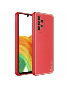 Elegant skal tillverkat av konstläder för Samsung Galaxy A33 5G röd. Dux Ducis Yolo