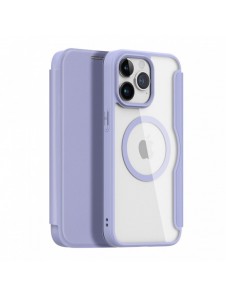 iPhone 15 Pro Magnetic MagSafe Flip Fodral Dux Ducis Skin X Pro - Lila