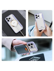 iPhone 15 Pro Magnetic MagSafe Flip Fodral Dux Ducis Skin X Pro - Lila