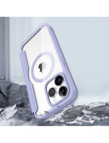 iPhone 15 Pro Magnetic MagSafe Flip Fodral Dux Ducis Skin X Pro - Lila