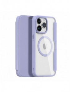 iPhone 15 Pro Max Magnetic MagSafe Flip Case Dux Ducis Skin X Pro - Lila