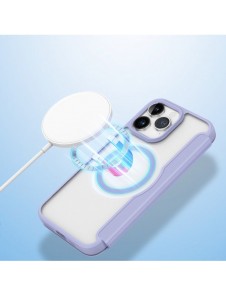 iPhone 15 Pro Max Magnetic MagSafe Flip Case Dux Ducis Skin X Pro - Lila