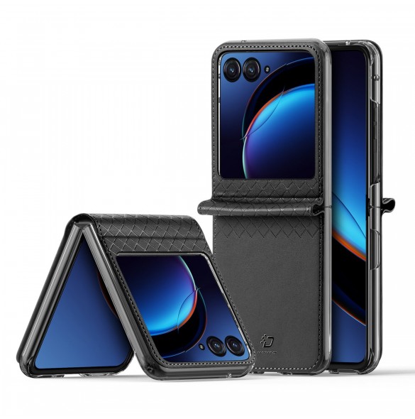 Läder plånboksfodral till Motorola Razr 40 Ultra Dux Ducis Bril - svart