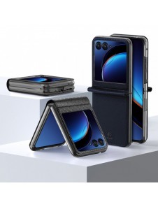 Läder plånboksfodral till Motorola Razr 40 Ultra Dux Ducis Bril - svart