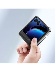 Läder plånboksfodral till Motorola Razr 40 Ultra Dux Ducis Bril - svart