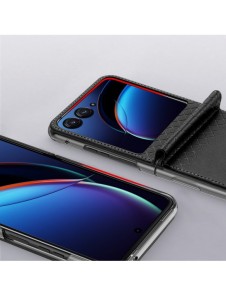 Läder plånboksfodral till Motorola Razr 40 Ultra Dux Ducis Bril - svart