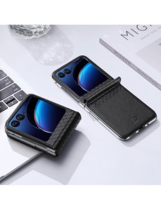 Läder plånboksfodral till Motorola Razr 40 Ultra Dux Ducis Bril - svart