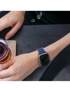 Magnetisk Apple Watch SE, 9, 8, 7, 6, 5, 4, 3, 2, 1 (41, 40, 38 mm) Dux Ducis-rem (LD-version) - blå