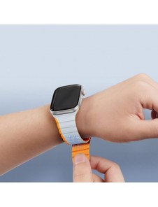 Magnetisk Apple Watch SE, 9, 8, 7, 6, 5, 4, 3, 2, 1 (41, 40, 38 mm) Dux Ducis-rem (LD-version) - grå-orange