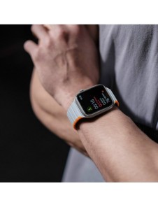 Magnetisk Apple Watch SE, 9, 8, 7, 6, 5, 4, 3, 2, 1 (41, 40, 38 mm) Dux Ducis-rem (LD-version) - grå-orange