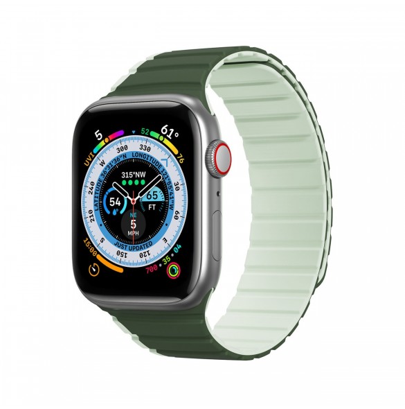Magnetisk Apple Watch SE, 9, 8, 7, 6, 5, 4, 3, 2, 1 (41, 40, 38 mm) Dux Ducis-rem (LD-version) - grön