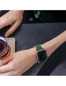 Magnetisk Apple Watch SE, 9, 8, 7, 6, 5, 4, 3, 2, 1 (41, 40, 38 mm) Dux Ducis-rem (LD-version) - grön